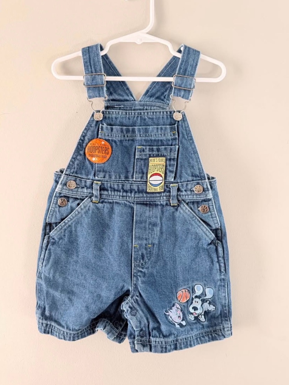 ✨VINTAGE✨ 24M Kids  Blue's Clues Hoopsters Denim Overalls